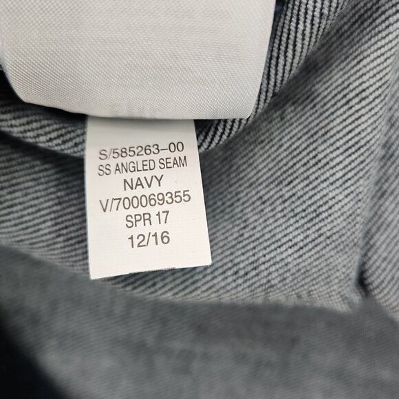 Banana Republic Angled Seam Pencil Dress Women's Sz 0 Short Sleeve Navy NWOT - Picture 8 of 16